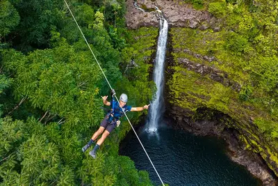 Hilo Waterfall Zipline near Akaka Fall w/ Hilo Cruise Ship Pickup