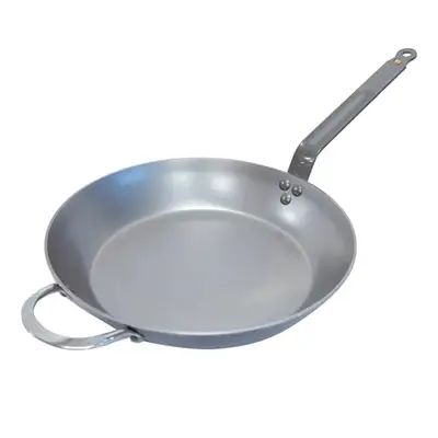 de Buyer MINERAL B Carbon Steel Fry Pan - 12.5” Diameter, 9” Cooking Surface - Ideal for Searing, Sauteing & Reheating - Naturally Non-Stick Finish - Made in France
