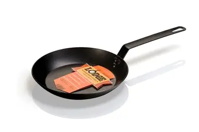 Lodge 10 Inch Carbon Steel Skillet - PFAS-Free Pre-Seasoned Carbon Steel Frying Pan for High-Heat Searing - Long Handle Design for Omelets, Grilling, and Campfire Cooking - Made in the USA