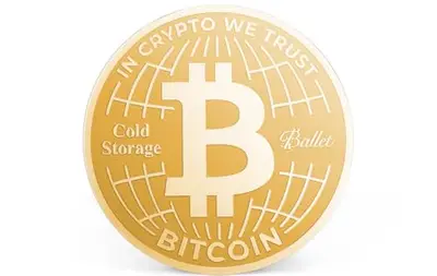 Bitcoin Cold Storage Coin - Ballet 24K Gold-Plated Physical BTC Wallet