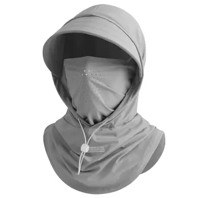 Cooling Breathable Balaclava Full Face Mask with Wide Brim Sun UV Protection Hood for Men Women Fishing Motorcycle Skiing (US, Alpha, One Size, Light Gray)