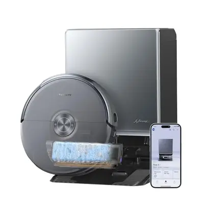 NARWAL Flow 2 Robot Vacuum and Mop Combo, 31,000Pa Suction, FlowWash Self-Cleaning Mop, AI Object Recognition, Self-Emptying & Refilling, 212℉ Hot Water Mop Washing & Drying, Tangle-Free Design