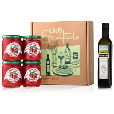 Corto x Stanislaus Chef’s Essentials Kit – TRULY Extra Virgin Olive Oil - Ultra-Fresh Fall Harvest & Piccolo Datterini Baby Plum Tomatoes – Handpicked - Loved by Pro Chefs now for Home Chefs