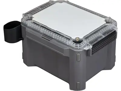Plano GoNow 30L Camp Kit, Waterproof Field Box System with Cutting Board, Cup Holders, Clear Lid Organizer, Modular Camping Gear Storage, Charcoal