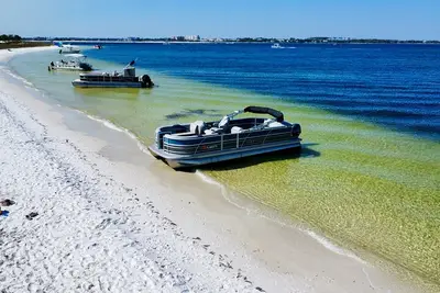 Half Day 60HP Pontoon Rental to Shell Island