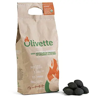 OLIVETTE Organic BBQ Charcoal Briquettes, USDA Certified, 6.6 lb Bag