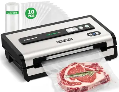 FRESKO Automatic Vacuum Sealer for Food, Continuous Seal 40 Bags in 20 Mins