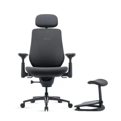 LiberNovo Maxis Electric Big and Tall Ergonomic Office Chair, Graphite 52cm