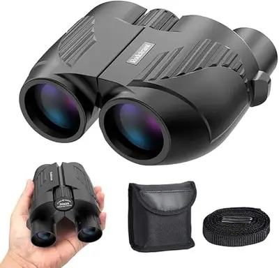 20X25 Compact Binoculars for Adults and Kids,Large Eyepiece Waterproof Binocular，Easy Focus Small Binoculars for Bird Watching,Hiking and Concert, Black