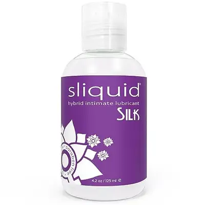 Sliquid Silk Intimate Lubricant, Silicone & Water-Based Lube for Women & Men, Hypoallergenic, Waterproof, Unscented, 4.2 Fl Oz