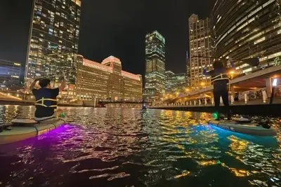Glowing Motorized Paddleboard Tours w/ Mobile DJ